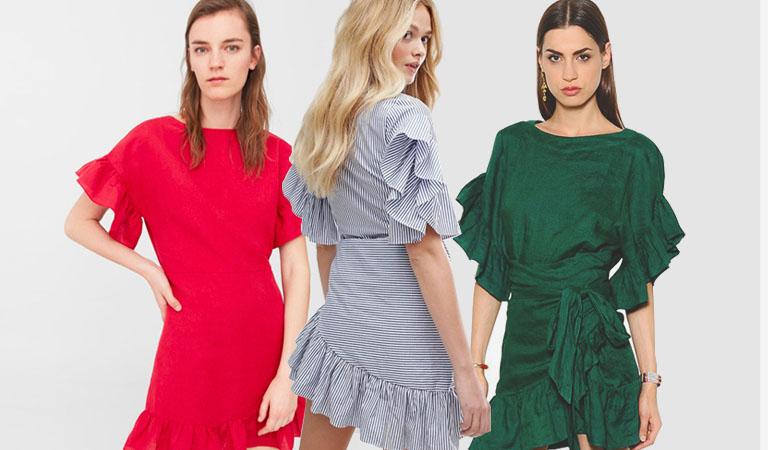 RUFFLE LINEN DRESSES RUFFLE LINEN DRESSES